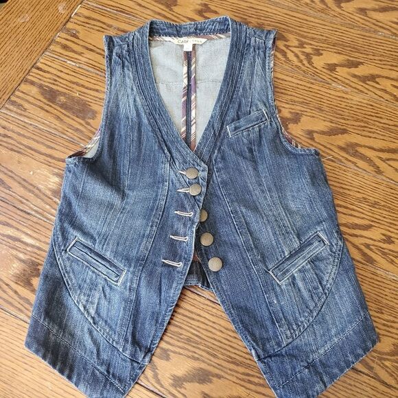 CAbi jean button front vest sz small - Picture 2 of 5